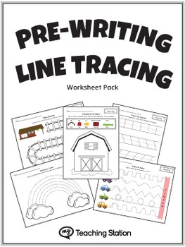 Preview of Pre-Writing Line Tracing Workbook in Color