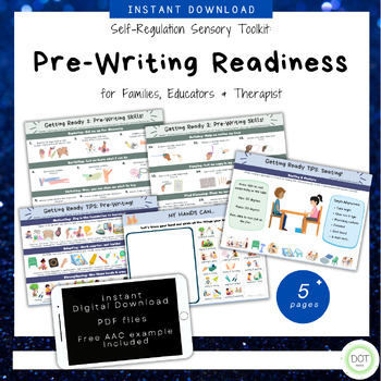 Preview of Pre-Writing Skills Posters & Worksheet, Fine motor, Seating, Development, pdf