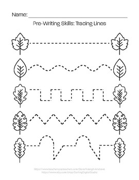 pre writing skills tracing lines by kaleigh andrews tpt