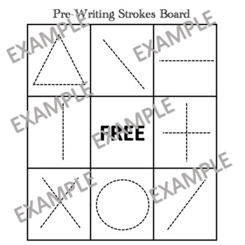 Preview of Pre-Writing Strokes Bingo Boards