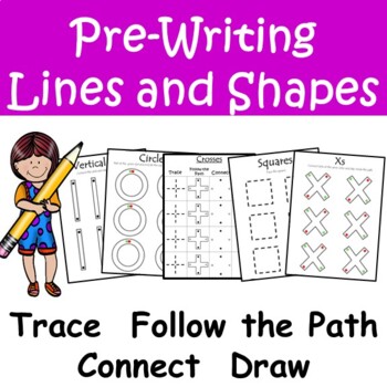 Preview of Pre-Writing Strokes Lines and Shapes NO PREP - Preschool PreK Worksheets