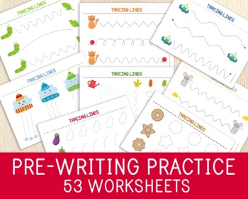 Preview of Pre-Writing Worksheets - Tracing Pages - Fine Motor Skills - Toddlers and Pre-K