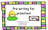 Pre-Writing for preschool easter theme