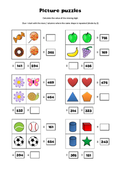 Pre-algebra picture puzzles 2 x 2 by Miss Griffiths' Shop | TpT