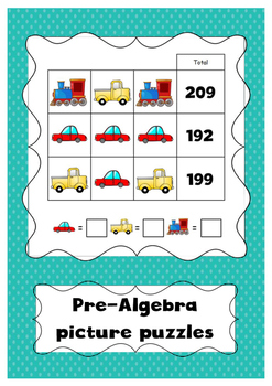 Preview of Pre-algebra picture puzzles 3 x 3