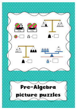 Preview of Pre-algebra picture puzzles - scales