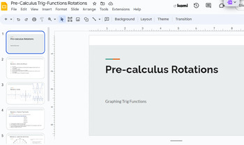 Preview of Pre-calculus Rotations - Trig Functions