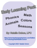 Pre-k and K early learning pack