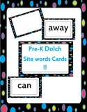 Pre-k dolch site words cards