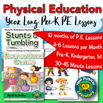 Preview of Pre-kindergarten Physical Education Year Long Lesson Plans