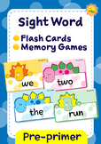 Pre-primer Sight Words -- Dino Theme Flash Cards