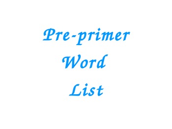 Preview of Pre-primer Words PowerPoint