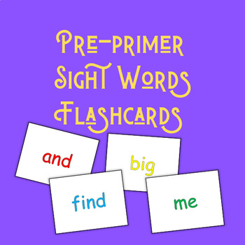 Pre-primer flash cards by Homeschool Mom Life | TPT