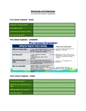 Pre to Post Lesson Organizer of Standards and Connection Check