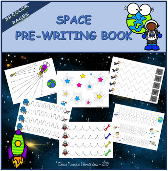 Preview of Pre-writing book - SPACE / Trazos EL ESPACIO