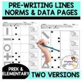 Pre-writing lines norms + data pages *** 2 versions ***  S