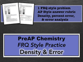PreAP Chemistry Density & Error FRQ