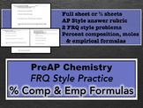 PreAP Chemistry Percent Composition & Empirical Formulas FRQs