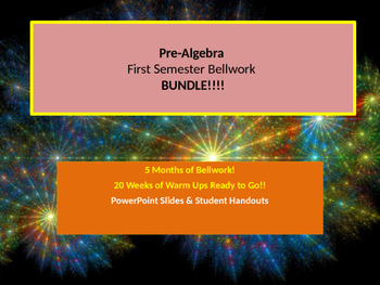 Preview of PreAlgebra 8 First Semester BELLWORK BUNDLE!