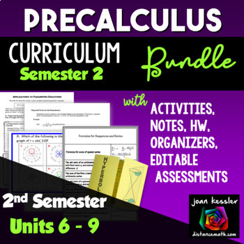 Preview of PreCalculus 2nd Semester Curriculum Bundle