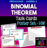 Binomial Theorem and Pascal's Triangle Task Cards Quiz  Posters