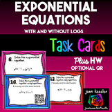 Solving Exponential Equations Task Cards  QR