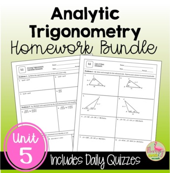 Preview of Analytic Trigonometry Homework (Unit 5)