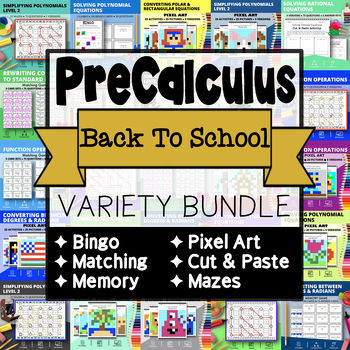 Preview of PreCalculus: BACK TO SCHOOL Activities Bundle