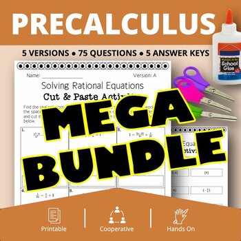 Preview of PreCalculus BUNDLE: Cut and Paste Activities