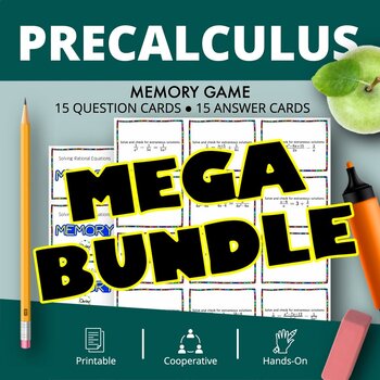 Preview of PreCalculus BUNDLE: Math Memory Games