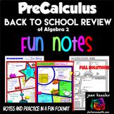 PreCalculus AP PreCalculus Back to School Readiness Review