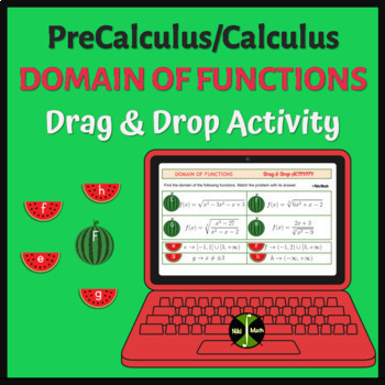 Preview of PreCalculus/Calculus - DOMAIN OF FUNCTIONS - Drag & Drop Activity