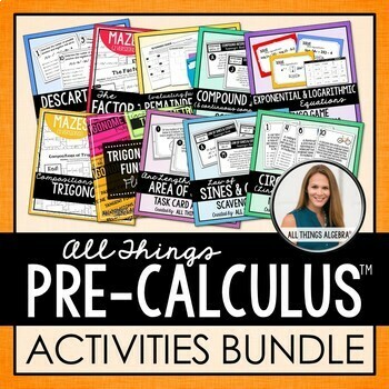 Preview of PreCalculus Curriculum: Activities Bundle | All Things Algebra®