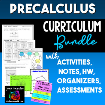 Preview of PreCalculus Curriculum Bundle Activities Notes Assessments