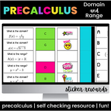 PreCalculus Domain and Range Digital Sticker Activity