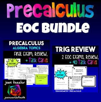 Preview of PreCalculus EOC Review and Exam Bundle