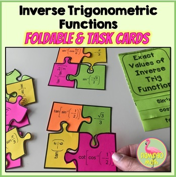 Preview of Inverse Trig Functions Foldable and Task Cards (PreCalculus - Unit 4)
