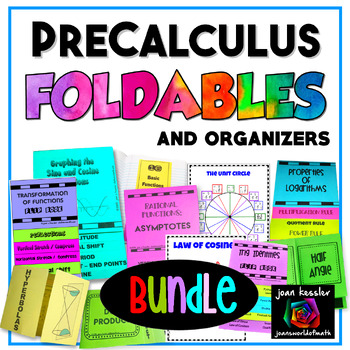 Preview of PreCalculus Foldables and Organizers Bundle