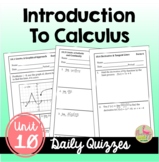 Intro to Calculus Daily Quizzes (Unit 10)