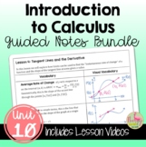 Intro to Calculus Unit Guided Notes with Lesson Videos (Unit 10)