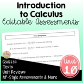 Intro to Calculus Assessments (PreCalculus - Unit 10)
