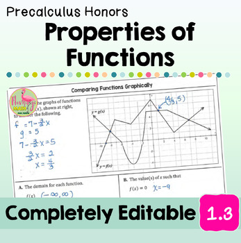 Preview of Properties of Functions with Lesson Video (Unit 1)