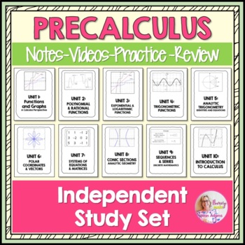 Preview of PreCalculus Notes Homework and Lesson Videos