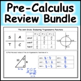 PreCalculus and PreCalculus Honors Review and Test Prep Bundle