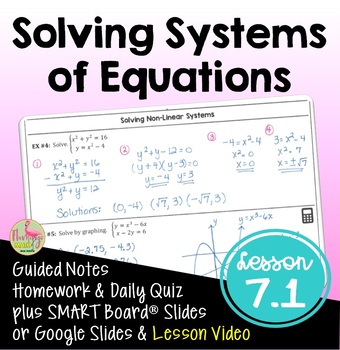 Preview of Solving Systems of Equations with Lesson Video (Unit 7)