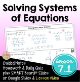 Solving Systems of Equations with Lesson Video (Unit 7)