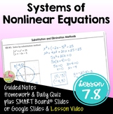 Systems of Nonlinear Equations with Lesson Video (Unit 7)