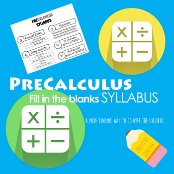 Preview of PreCalculus Syllabus