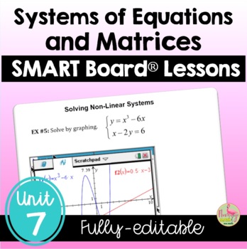 Preview of Systems and Matrices SMART Board® Lessons (Unit 7)