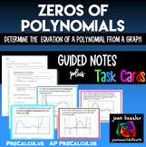 Zeros of Polynomial Functions from a Graph Task Cards plus Guided Notes